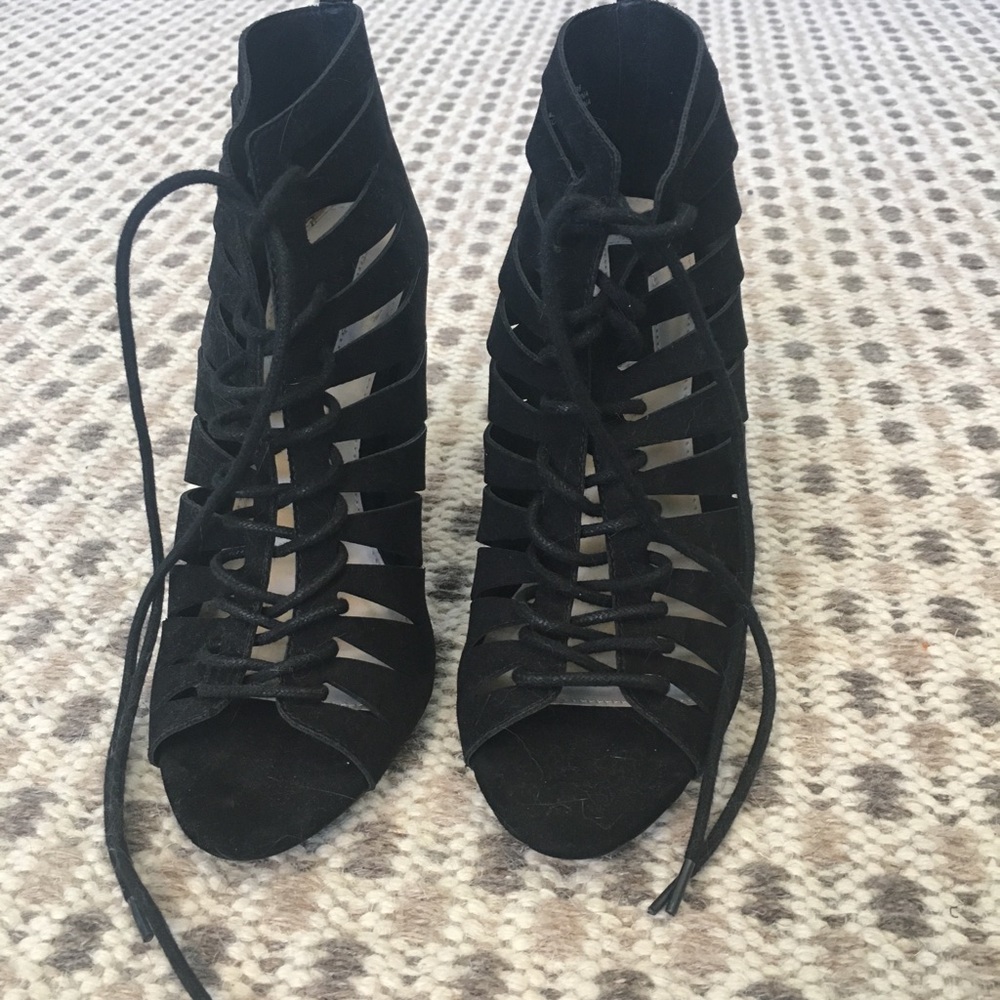 Forever 21 black strappy heels.